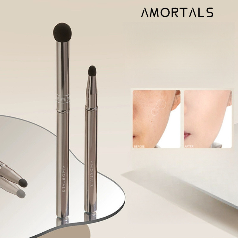amortals double ended concealer brush amortals naturally cover dark circles tear troughs nasolabial folds detail concealer brush shopee philippines