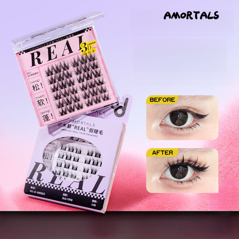 amortals false eyelashes natural simulation novice segmented lazy person three dimensional long self adhesive 3d glue style false eyelashes shopee philippines