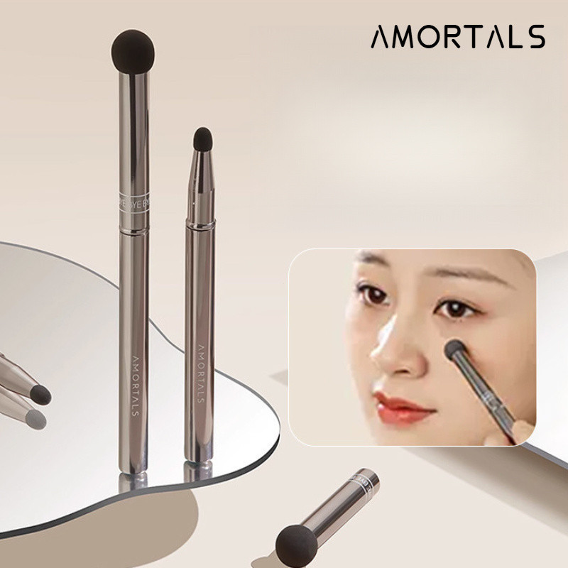 amortals double ended concealer brush amortals naturally cover dark circles tear troughs nasolabial folds detail concealer brush shopee philippines