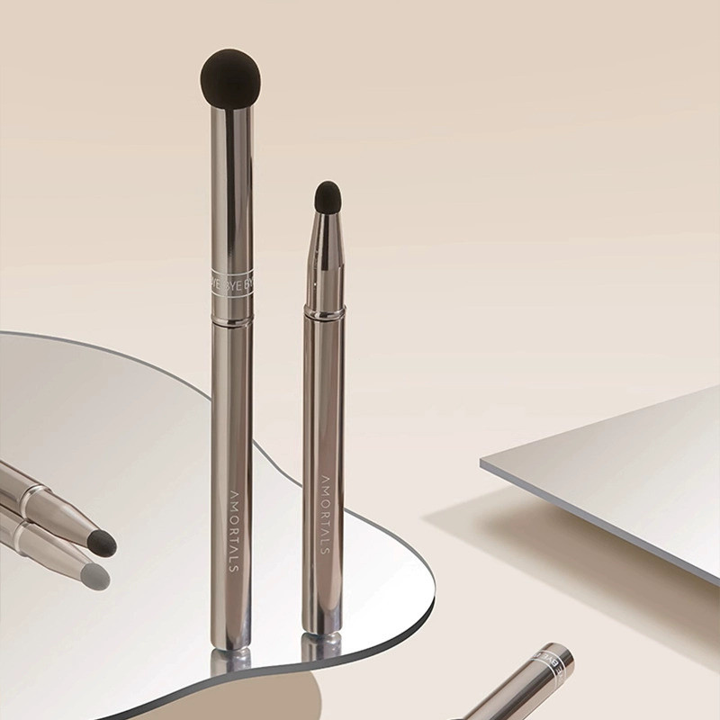 amortals double ended concealer brush amortals naturally cover dark circles tear troughs nasolabial folds detail concealer brush shopee philippines