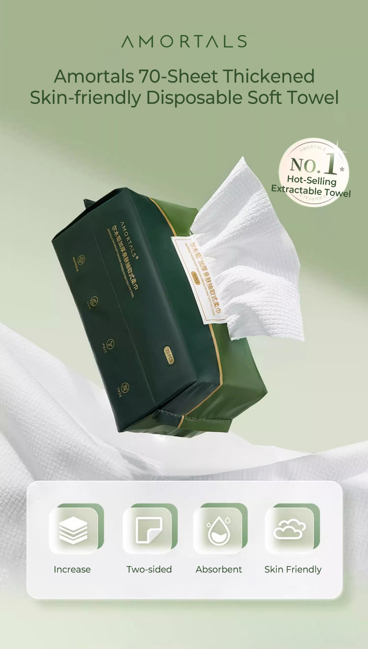 amortals korea soft skin friendly cleansing facial towel makeup removal multipurpose 70 pcs 90g ㎡ shopee philippines