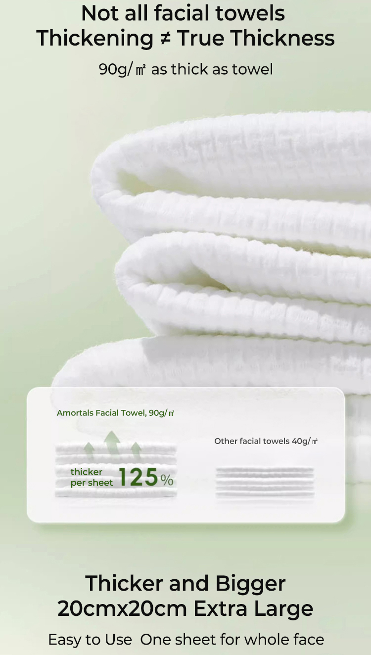 amortals korea soft skin friendly cleansing facial towel makeup removal multipurpose 70 pcs 90g ㎡ shopee philippines